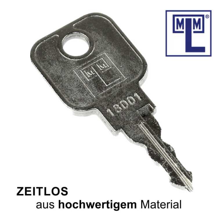 MLM Nachschlüssel | Ersatzschlüssel nach Code für vorhandene MLM Möbelzylinder , Schließung 18001-18100