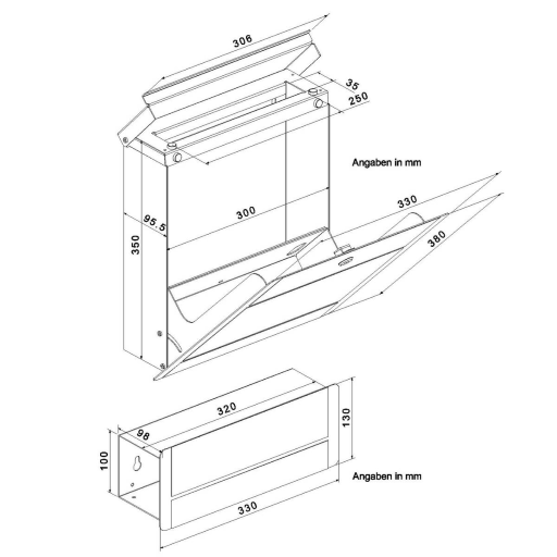 Metzler Briefkasten Modell 01 Standbriefkasten Anthrazit mit Gravur optional mit Zeitungsfach
