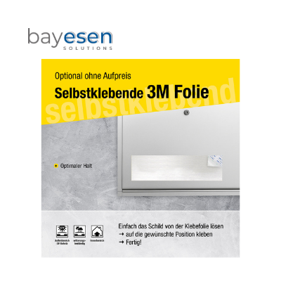 Klingelschild / Türschild / Briefkastenschild Aluminium selbstklebend mit individueller Gravur