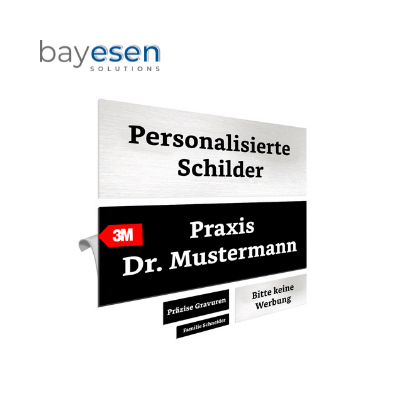 Klingelschild / Türschild / Briefkastenschild Kunststoff selbstklebend mit individueller Gravur