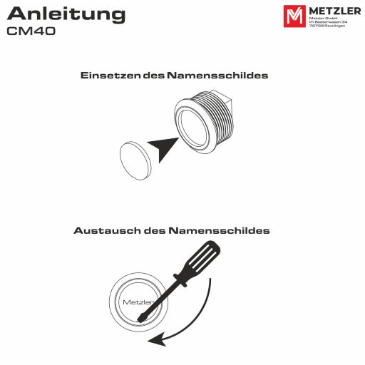 Metzler Türklingel Ares verschiedene Farben mit Gravur