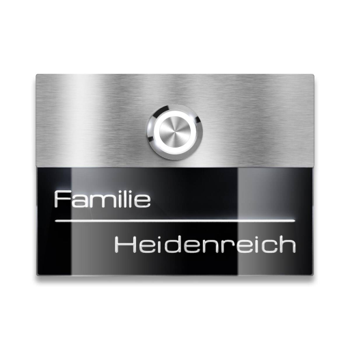 Metzler Türklingel Sena verschiedene Farben mit 3D-Namensgravur + LED-Taster optional