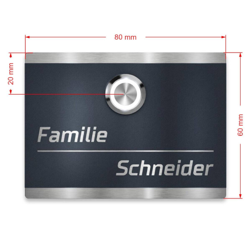Metzler Türklingel Heidi Anthrazit verschiedene Größen mit Gravur