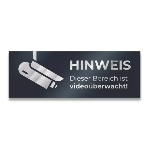 Metzler Briefkastenschild verschiedene Farben "HINWEIS Dieser Bereich ist videoüberwacht!"