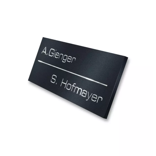 Metzler Namensschild verschiedene Farben mit Gravur