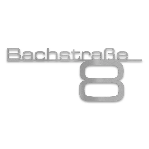 Metzler Haustürschriftzug Bach verschiedene Farben mit Straße & Hausnummer