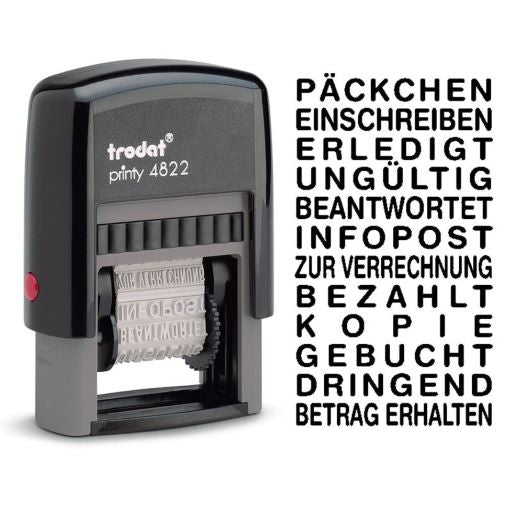 Trodat Printy 4822 Textstempel mit 12 verschiedenen Texten