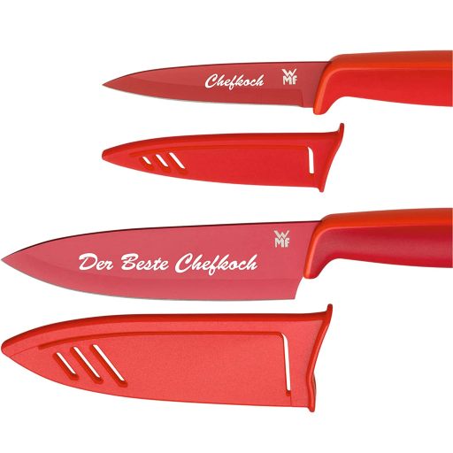Premium WMF Touch Messerset 2-teilig, Küchenmesser mit Schutzhülle, Personalisierte Geschenke